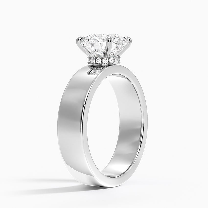 2Ct Round Lab Grown Diamond Thick Band Solitaire Ring