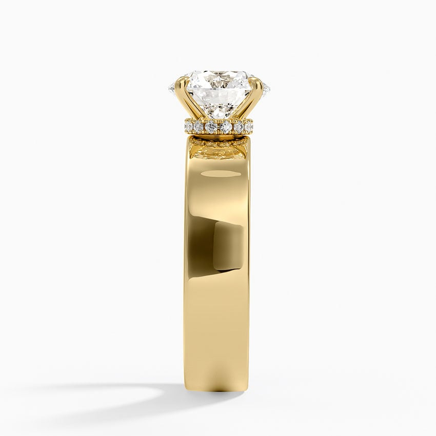 2Ct Round Lab Grown Diamond Thick Band Solitaire Ring