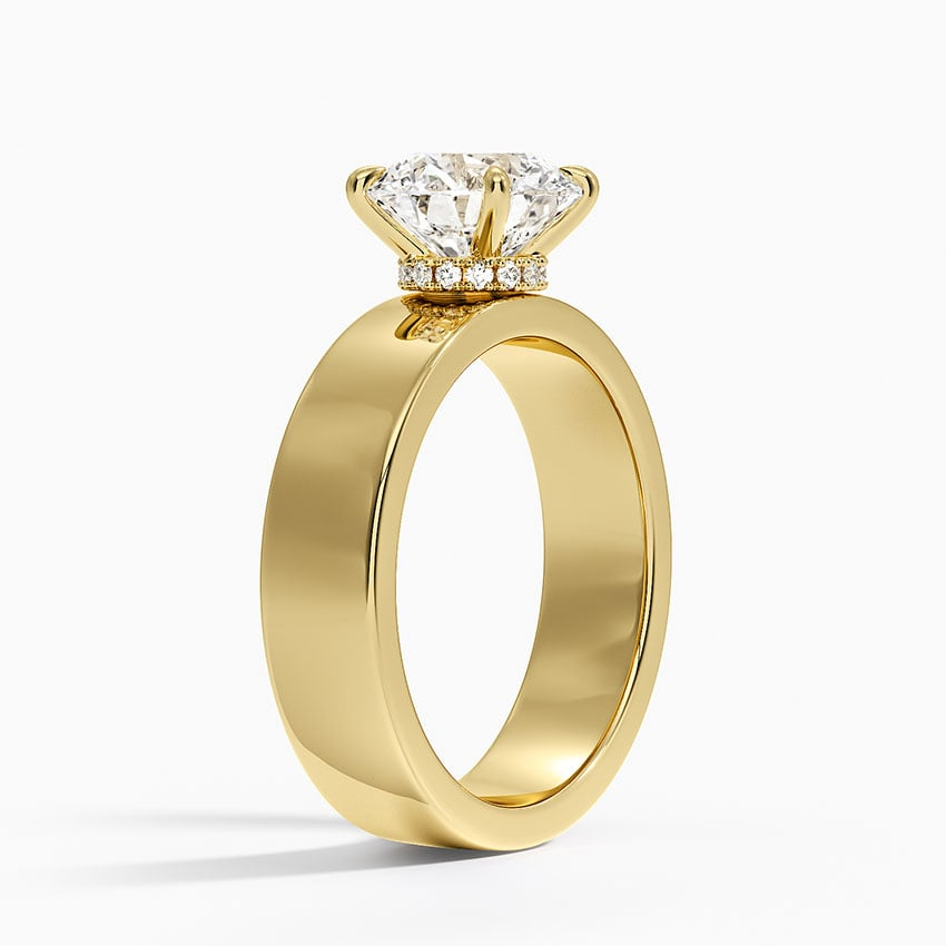 2Ct Round Lab Grown Diamond Thick Band Solitaire Ring