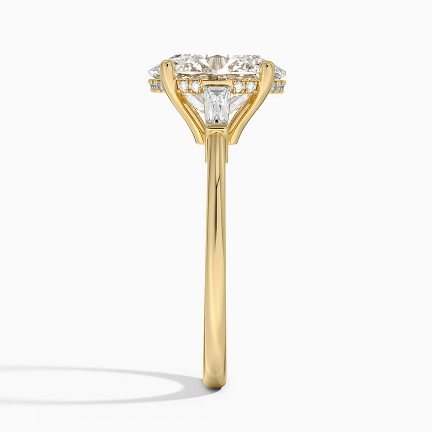 21/2Ct Oval Lab Grown Diamond Tapered Baguette Three Stone Ring