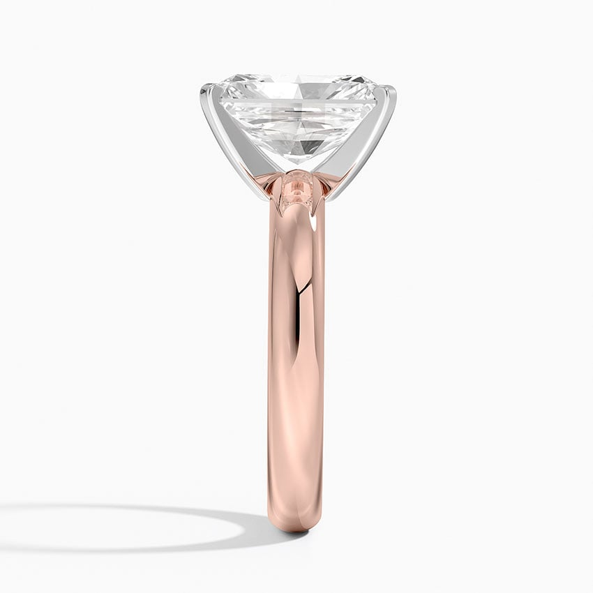 3Ct Radiant Lab Grown Diamond Two Tone Gold Ring