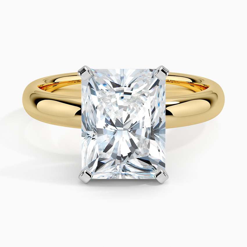 3Ct Radiant Lab Grown Diamond Two Tone Gold Ring