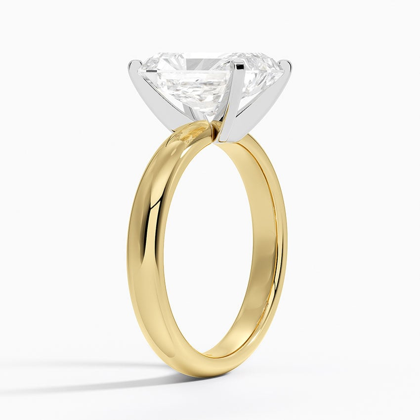 3Ct Radiant Lab Grown Diamond Two Tone Gold Ring