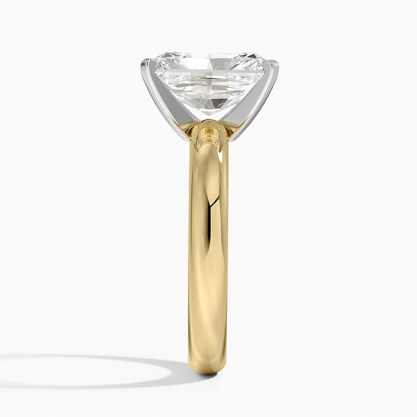3Ct Radiant Lab Grown Diamond Two Tone Gold Ring