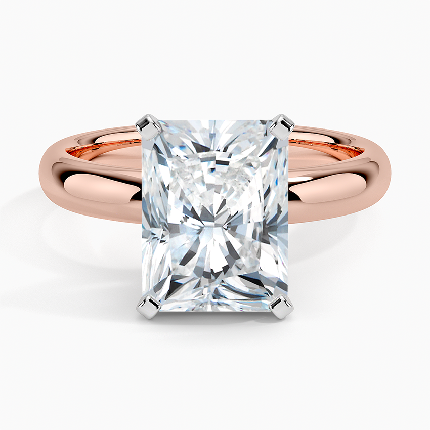3Ct Radiant Lab Grown Diamond Two Tone Gold Ring