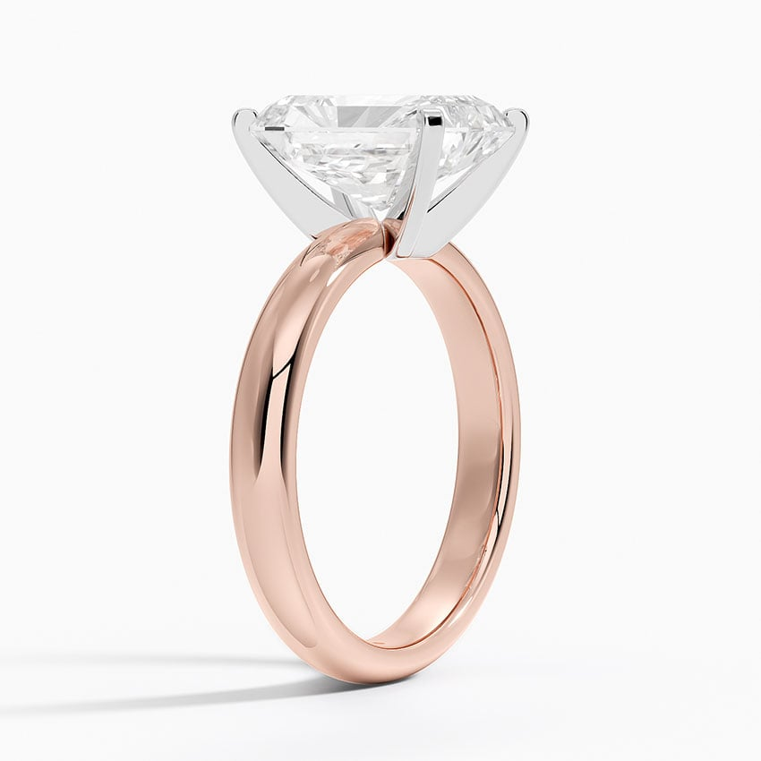 3Ct Radiant Lab Grown Diamond Two Tone Gold Ring