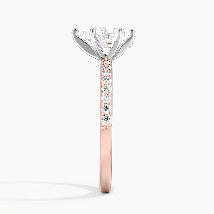 1Ct Pear Lab Grown Diamond Six Prong Petite Shared Prong Ring