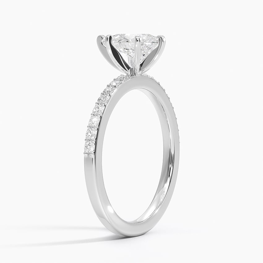 1Ct Pear Lab Grown Diamond Six Prong Petite Shared Prong Ring