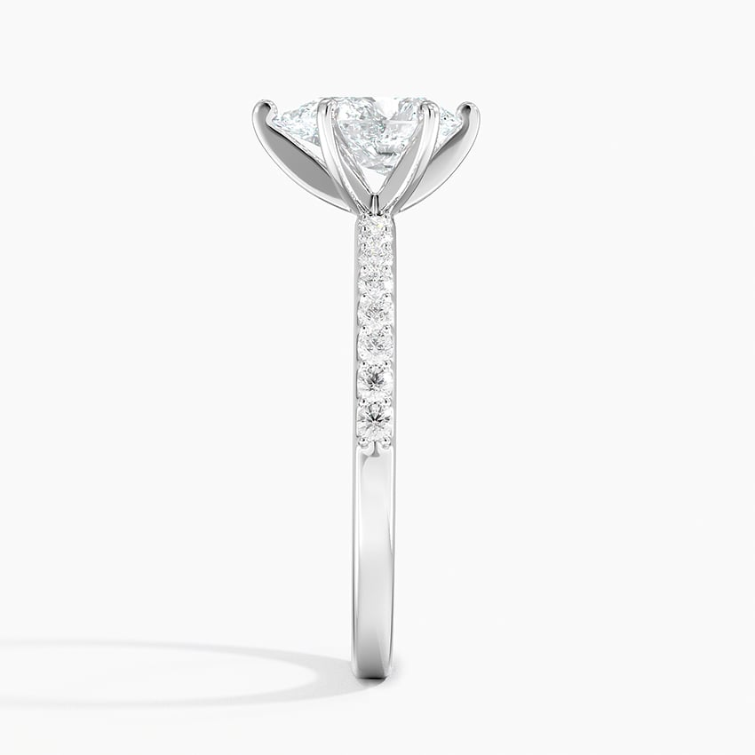 1Ct Pear Lab Grown Diamond Six Prong Petite Shared Prong Ring