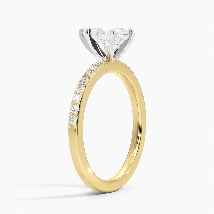 1Ct Pear Lab Grown Diamond Six Prong Petite Shared Prong Ring