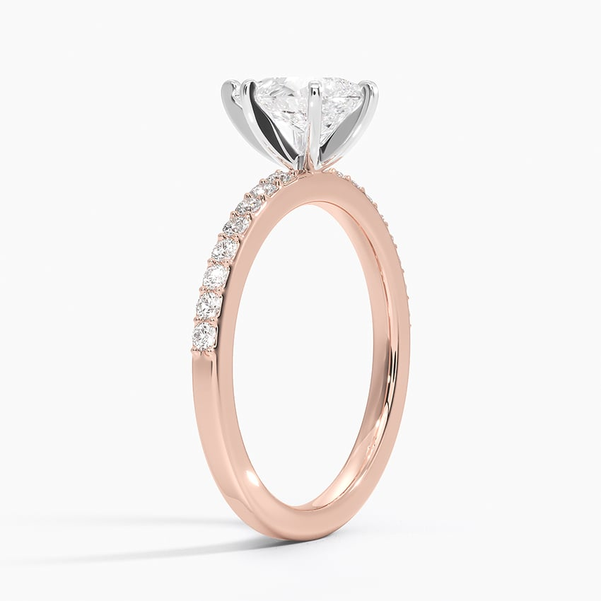 1Ct Pear Lab Grown Diamond Six Prong Petite Shared Prong Ring