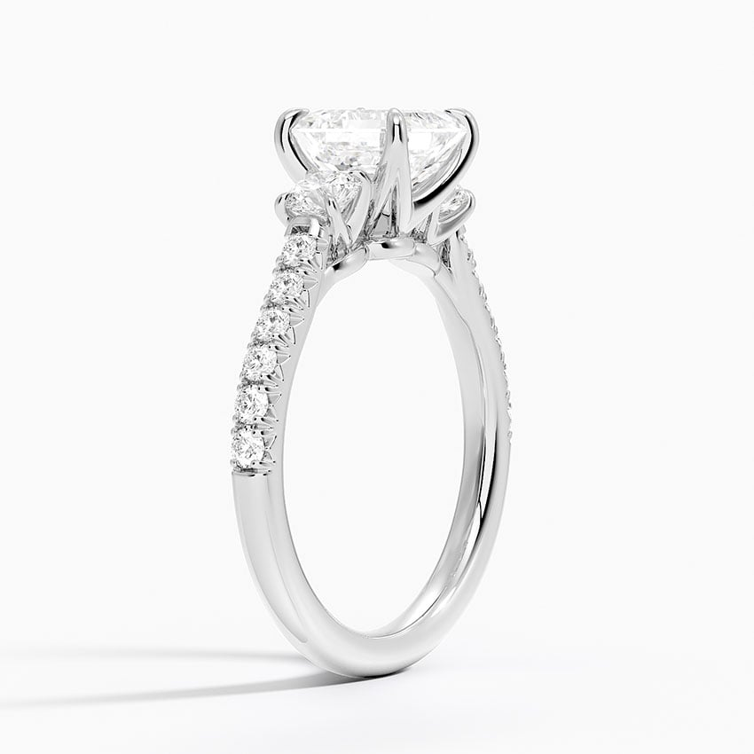 11/2Ct Asscher Lab Grown Diamond Cluster Engagement Ring