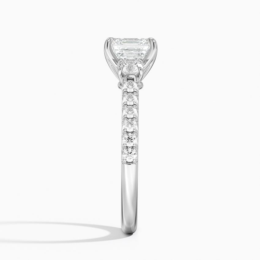 11/2Ct Asscher Lab Grown Diamond Cluster Engagement Ring
