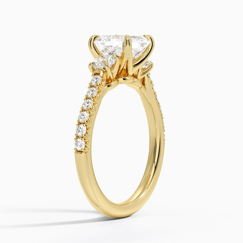 11/2Ct Asscher Lab Grown Diamond Cluster Engagement Ring