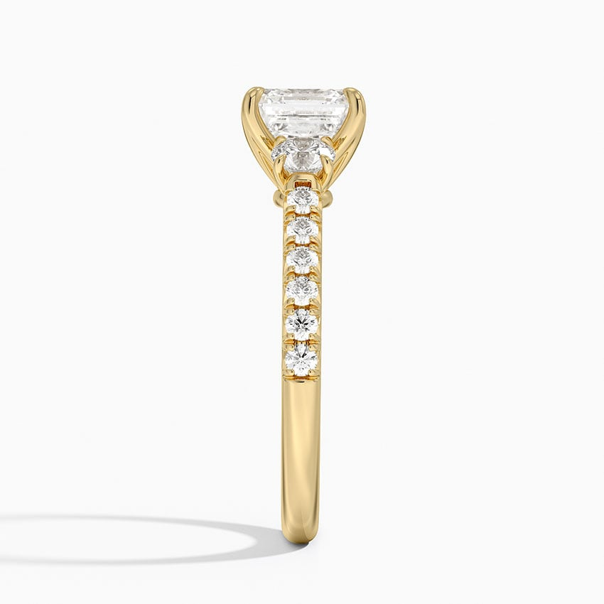 11/2Ct Asscher Lab Grown Diamond Cluster Engagement Ring