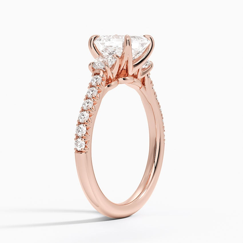 11/2Ct Asscher Lab Grown Diamond Cluster Engagement Ring