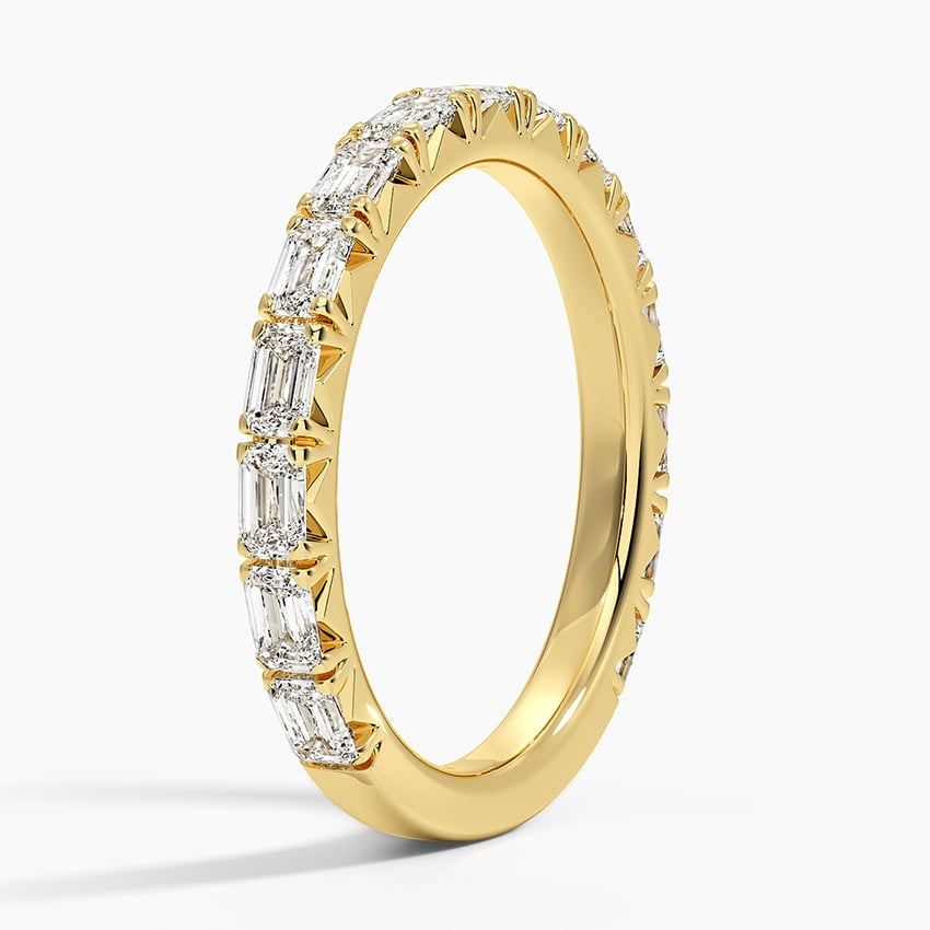 0.83 CTW Emerald Cut Lab Grown Diamond 3/4 Eternity Wedding Band
