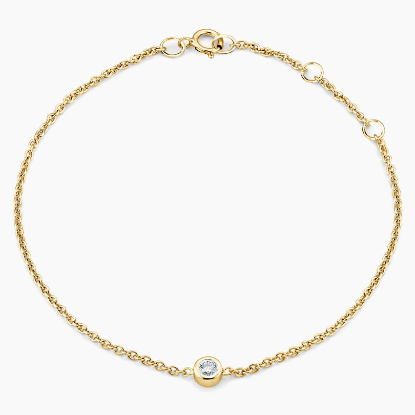 7 inch Lab Grown Diamond Bezel Bracelet in Gold