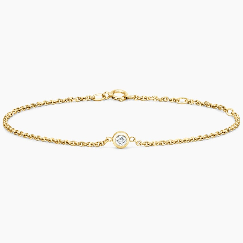7 inch Lab Grown Diamond Bezel Bracelet in Gold