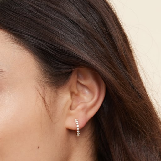 Round 1/2 CTW Lab Grown Diamond Hoop Earrings in 18K Yellow Gold