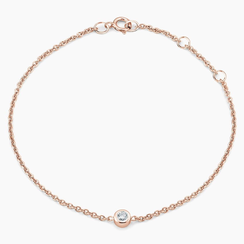 7 inch Lab Grown Diamond Bezel Bracelet in Gold