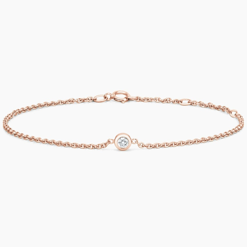 7 inch Lab Grown Diamond Bezel Bracelet in Gold