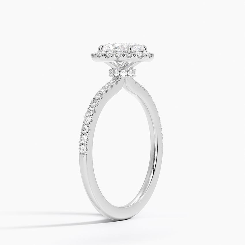3/4Ct Oval Lab Grown Diamond Halo Engagement Ring