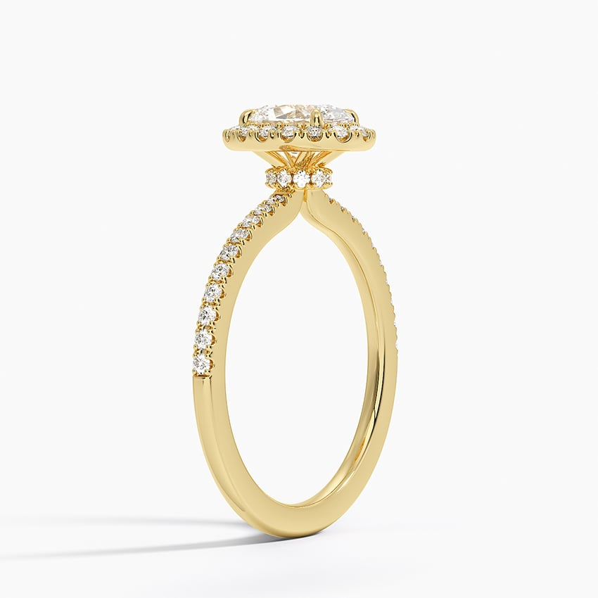 3/4Ct Oval Lab Grown Diamond Halo Engagement Ring