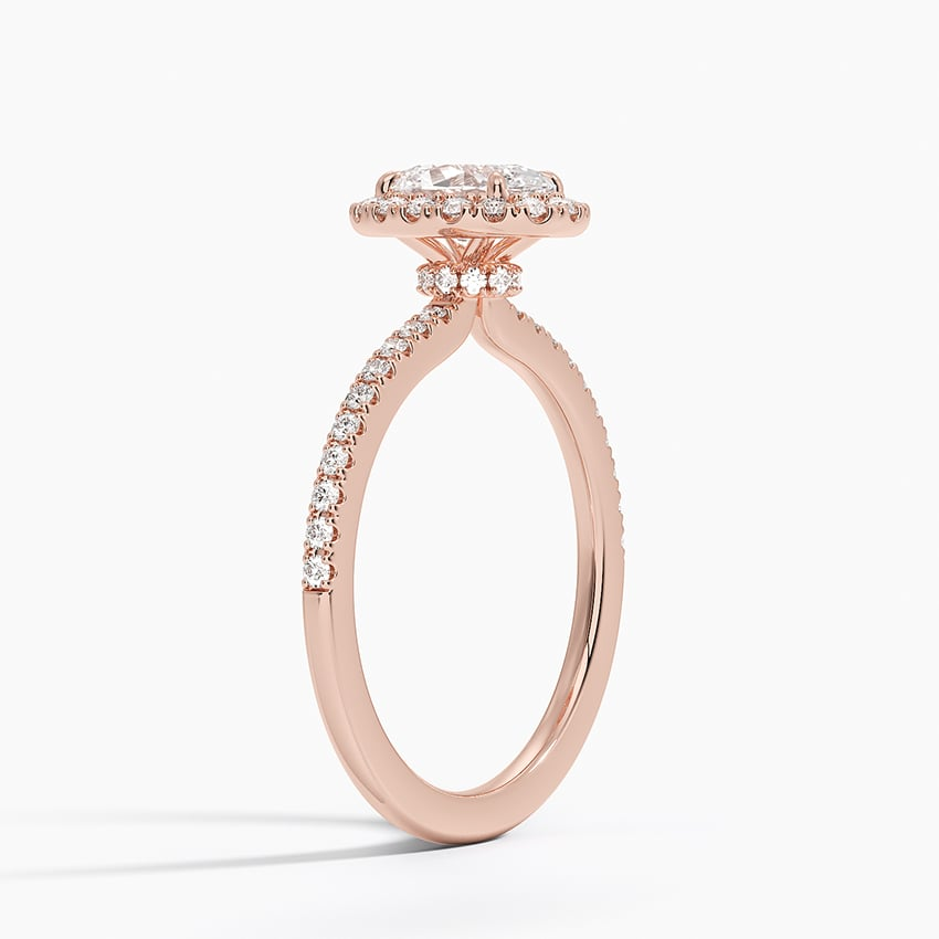 3/4Ct Oval Lab Grown Diamond Halo Engagement Ring