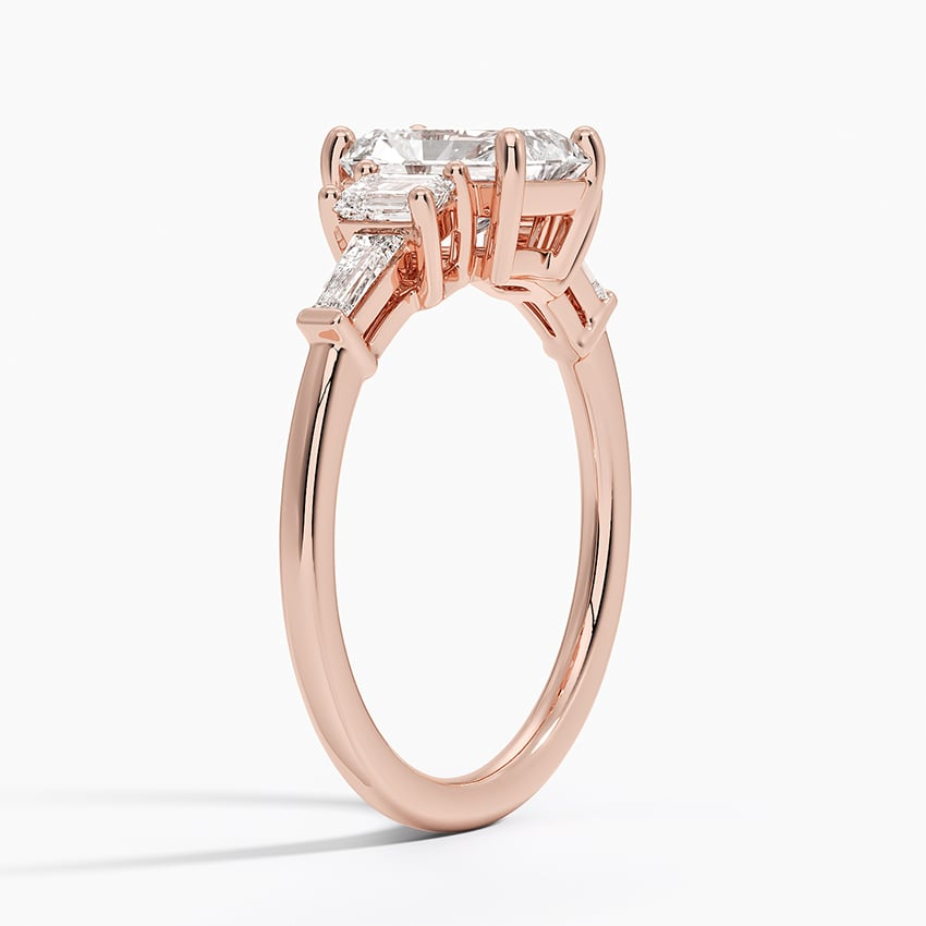 11/4Ct Radiant Lab Grown Diamond Gold Five Stone Diamond Ring