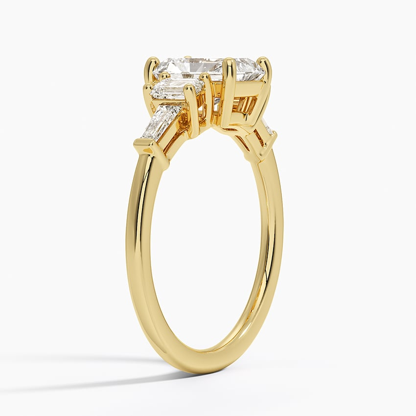 11/4Ct Radiant Lab Grown Diamond Gold Five Stone Diamond Ring