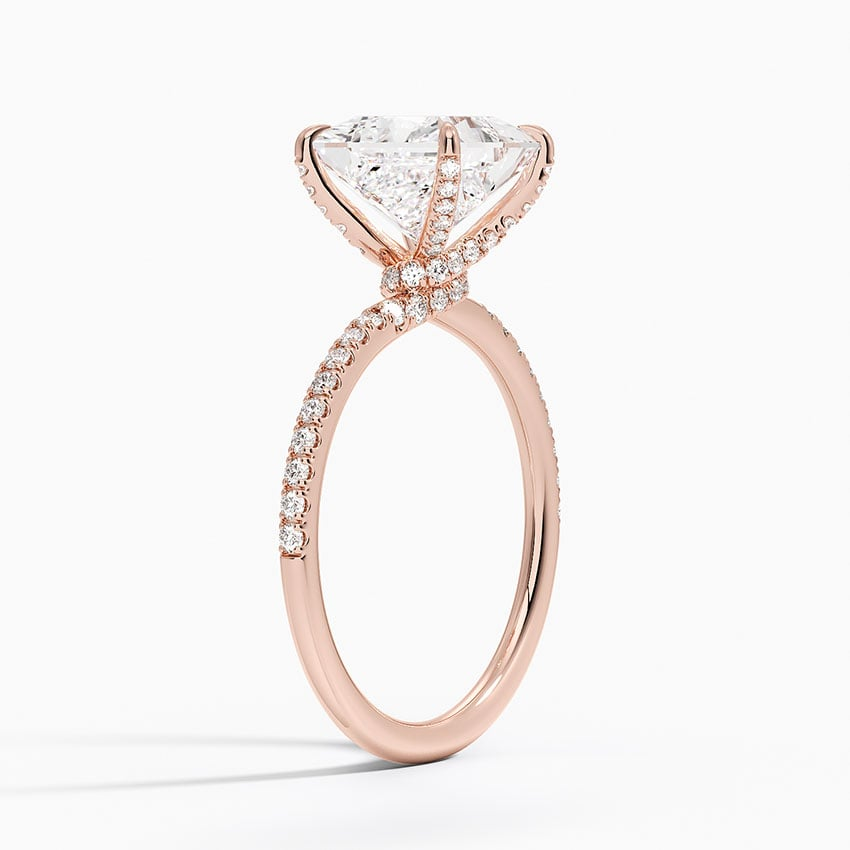 2Ct Princess Lab Grown Diamond Hidden Halo Engagement Ring