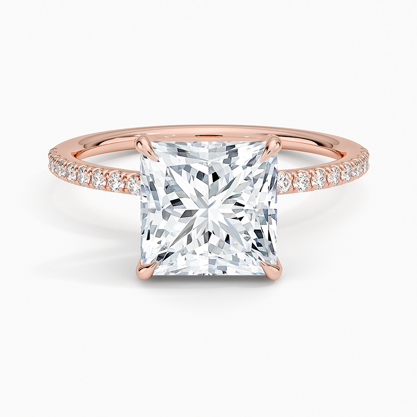 2Ct Princess Lab Grown Diamond Hidden Halo Engagement Ring