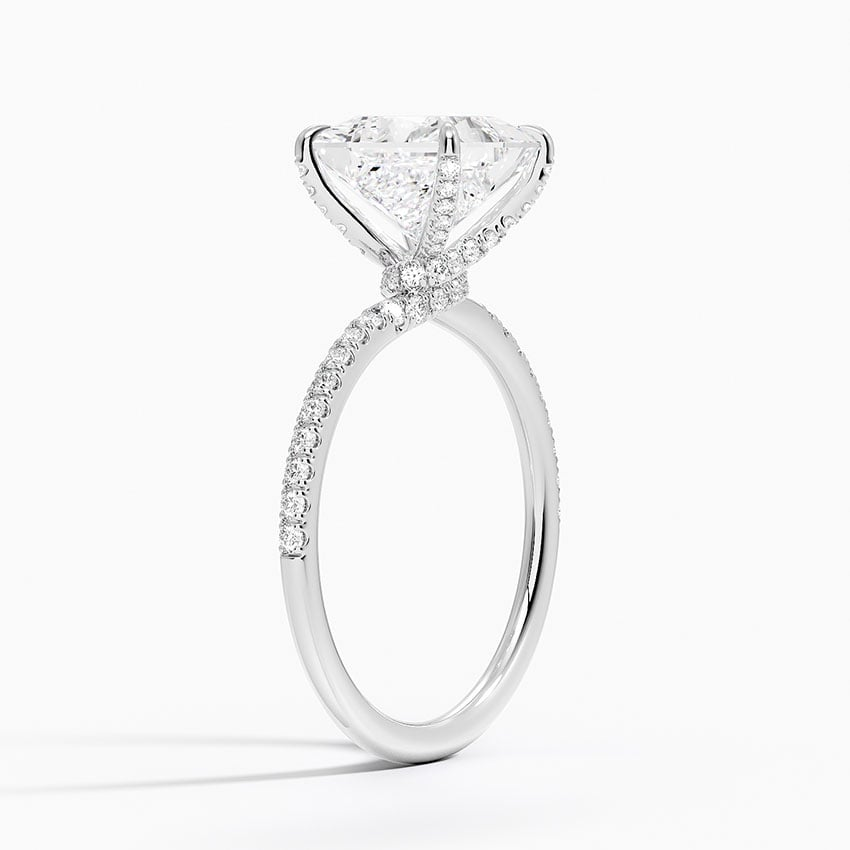 2Ct Princess Lab Grown Diamond Hidden Halo Engagement Ring