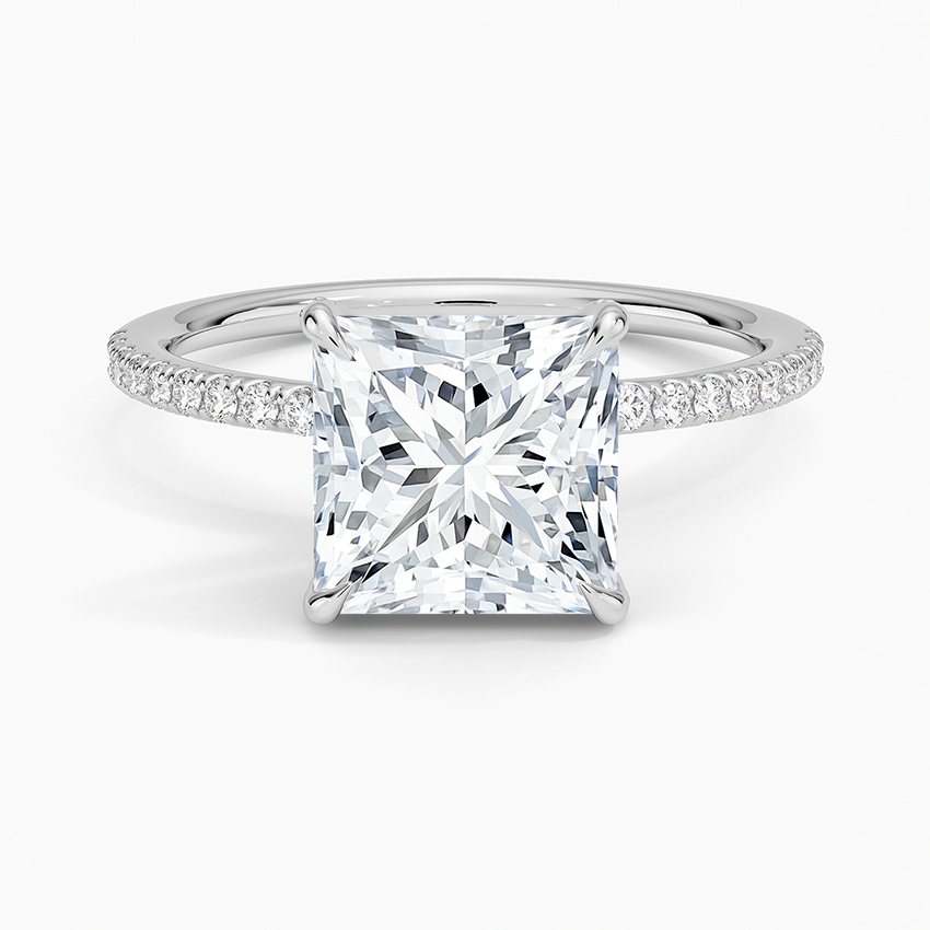 2Ct Princess Lab Grown Diamond Hidden Halo Engagement Ring