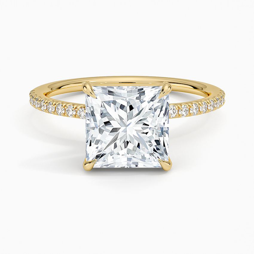 2Ct Princess Lab Grown Diamond Hidden Halo Engagement Ring