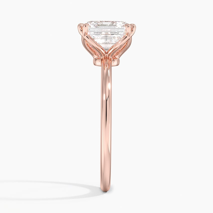 2Ct Asscher Lab Grown Diamond Double Prong Solitaire Ring