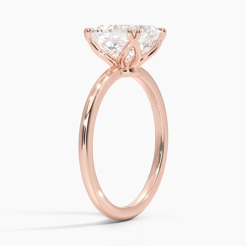 2Ct Asscher Lab Grown Diamond Double Prong Solitaire Ring
