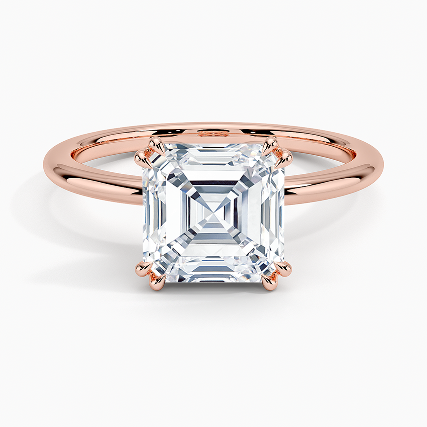 2Ct Asscher Lab Grown Diamond Double Prong Solitaire Ring