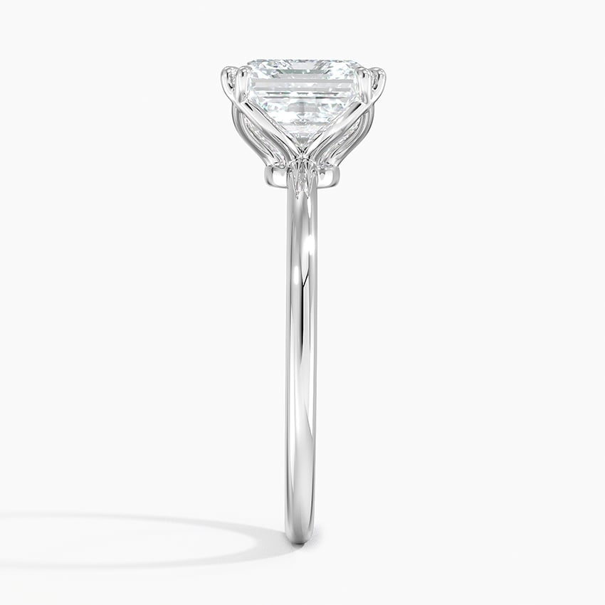 2Ct Asscher Lab Grown Diamond Double Prong Solitaire Ring