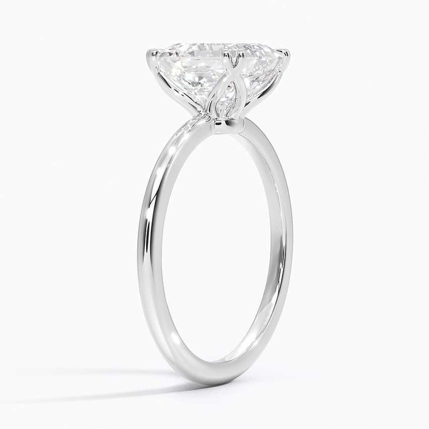 2Ct Asscher Lab Grown Diamond Double Prong Solitaire Ring