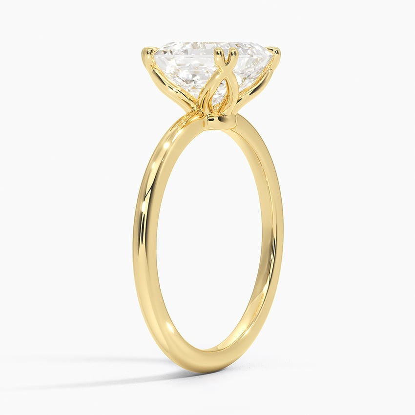 2Ct Asscher Lab Grown Diamond Double Prong Solitaire Ring