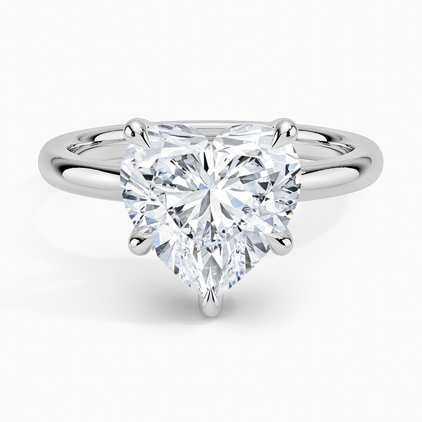 3Ct Heart Lab Grown Diamond Gold 2mm Six-Prong Solitaire Ring