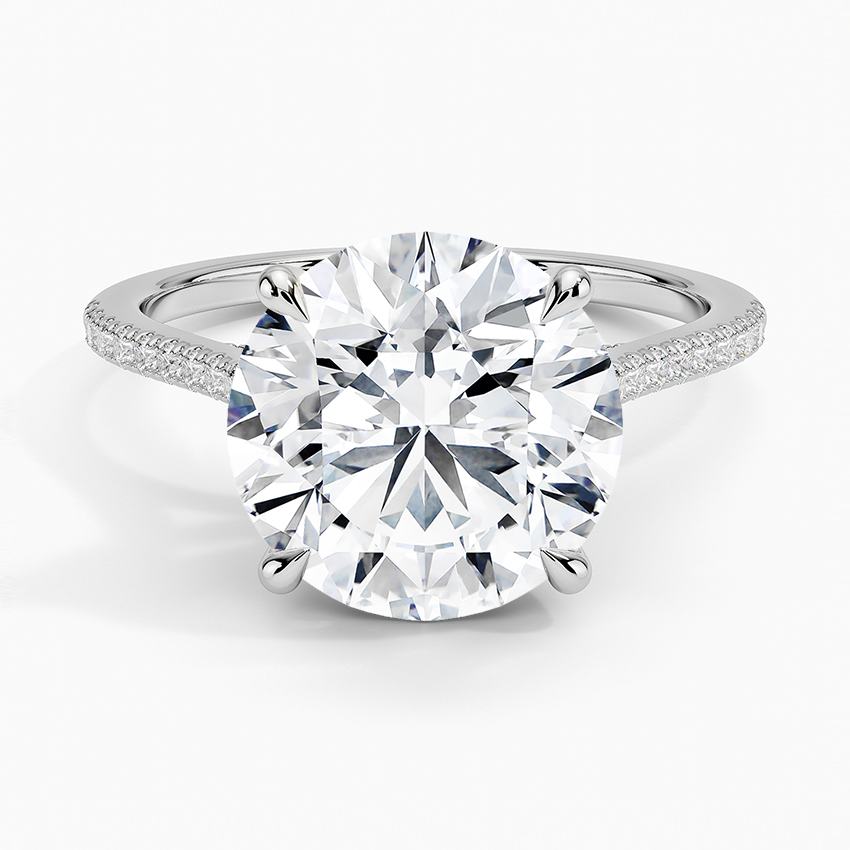 4Ct Round Lab Grown Diamond Hidden Halo Engagement Ring