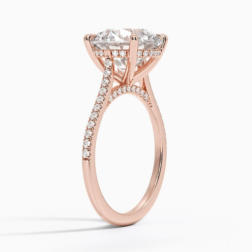 4Ct Round Lab Grown Diamond Hidden Halo Engagement Ring