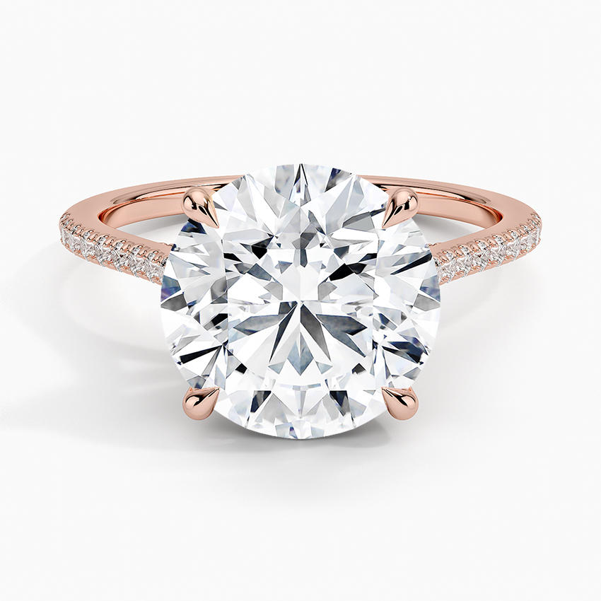 4Ct Round Lab Grown Diamond Hidden Halo Engagement Ring