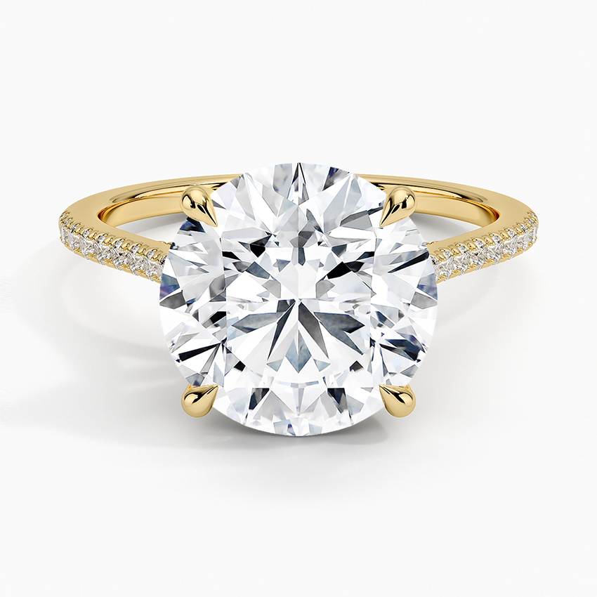 4Ct Round Lab Grown Diamond Hidden Halo Engagement Ring