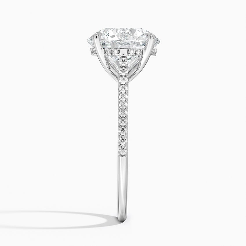 4Ct Round Lab Grown Diamond Hidden Halo Engagement Ring