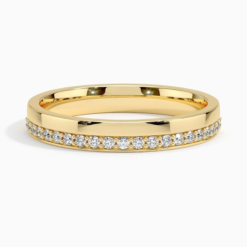 Yellow Gold 0.16CTW Round Lab Grown Diamond Wedding Band