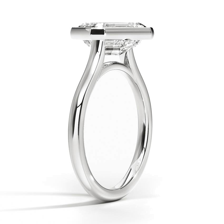 3/4CT Emerald Lab Grown Diamond East-West Bezel Gold Solitaire Ring